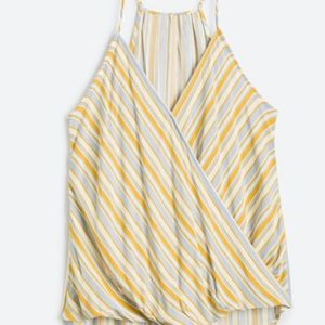 Market & Spruce surplice top -yellow stripes